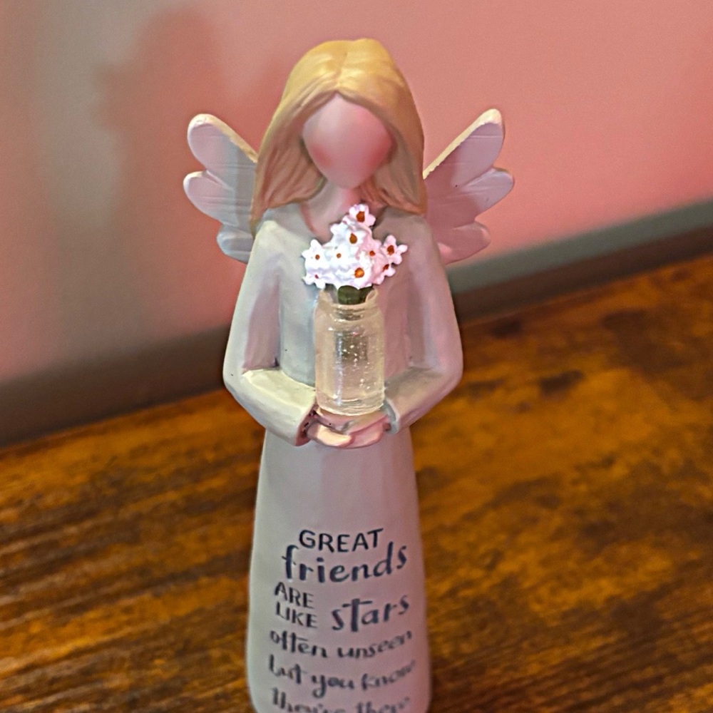 Blossom Bucket Angel Figurine B. Lloyd 2018 “Great Friends”